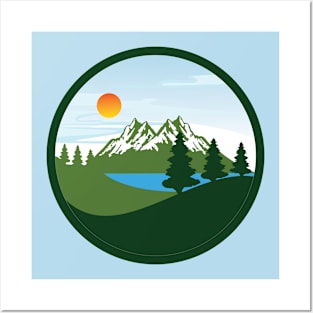 Mountains Circle Posters and Art